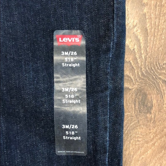 NWT Levi’s 518 Straight Low Rise Jeans Size 3M/26 - Picture 6 of 10